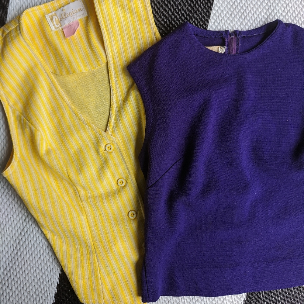 2 Vintage Vests (70's?) Size Small